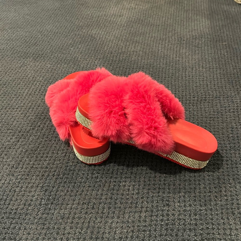 Fun fuzzy sparkly slippers - worn once